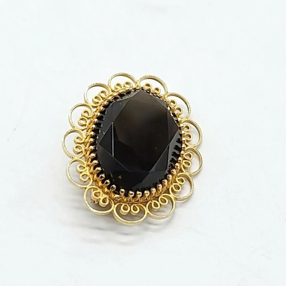 L'Fonts 1/20th 12kt Gold Filled Brown Hessonite Gl - Picture 2 of 4